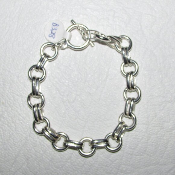 Silver Double Link Toggle Bracelet - NEW - Picture 6 of 7